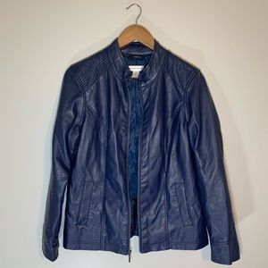 ⭐️3/$15 5/$25⭐️ Blue Vegan Leather Jacket!